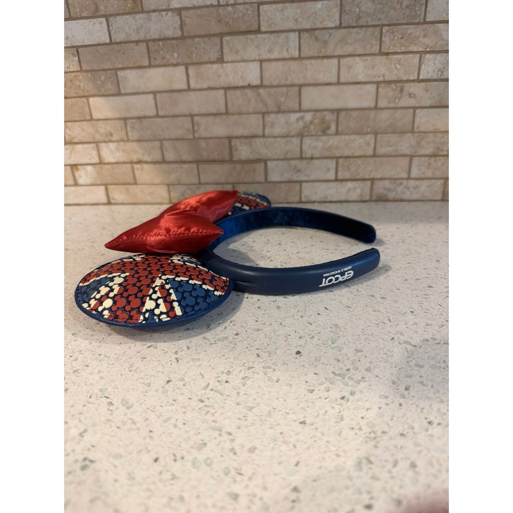 Disney Parks EPCOT United Kingdom Pavilion Minnie Mouse Ears Headband UK Bow - Picture 3 of 3